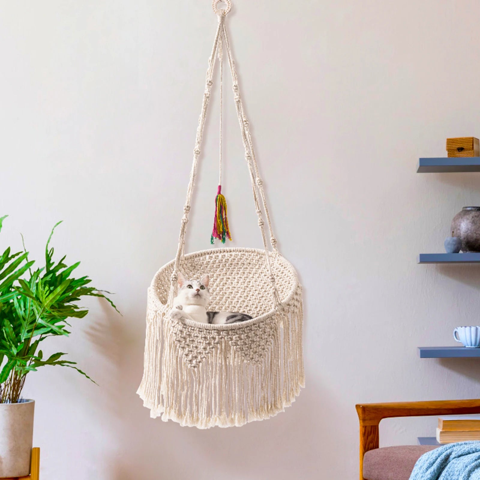 Hand Woven Cotton Cat Hammock