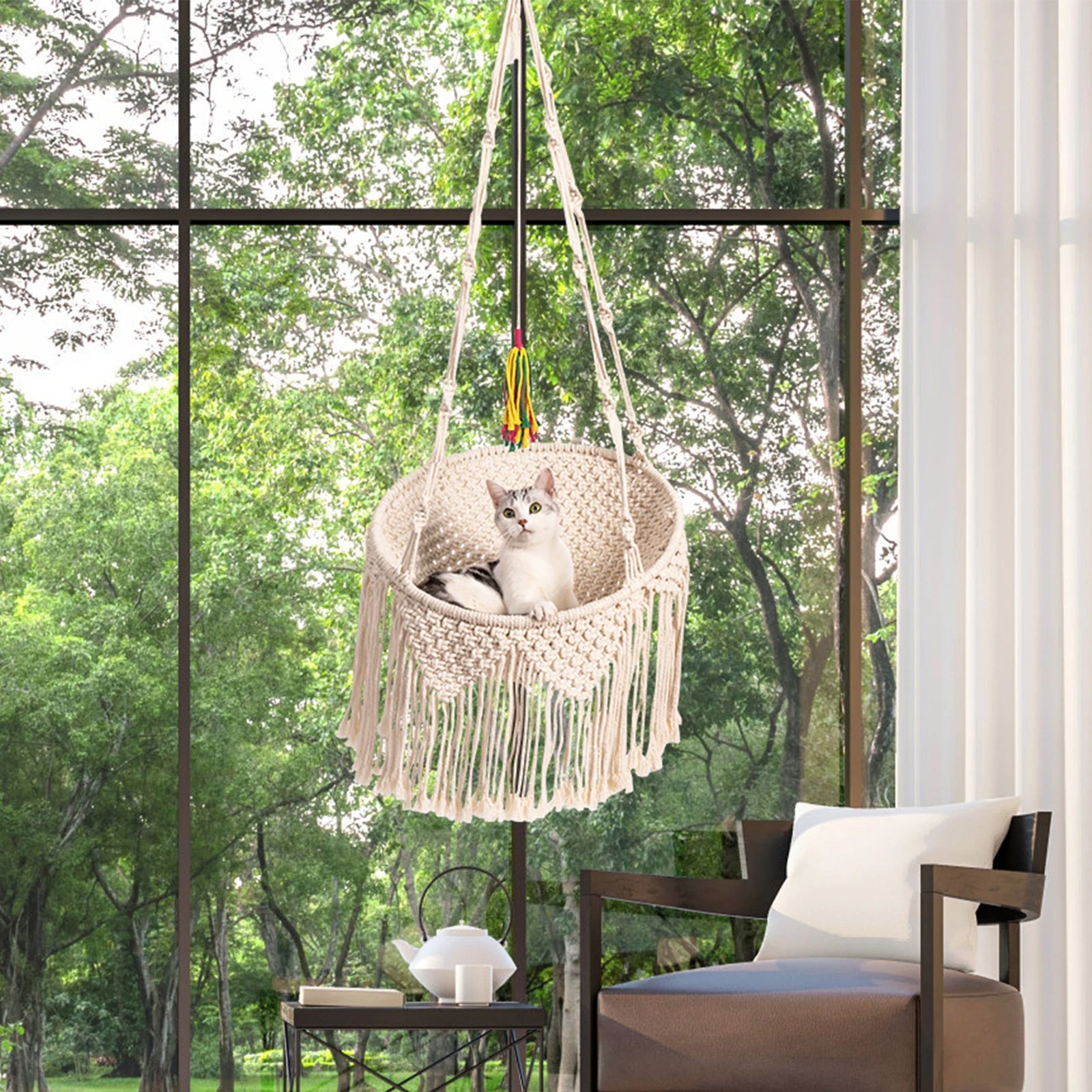 Hand Woven Cotton Cat Hammock