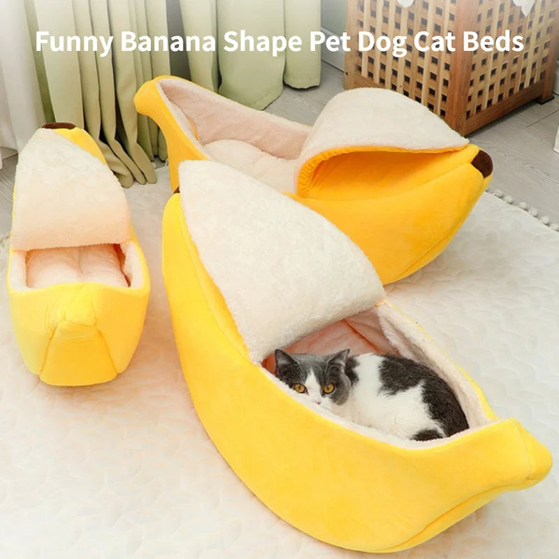 Cozy Banana Cat Bed.