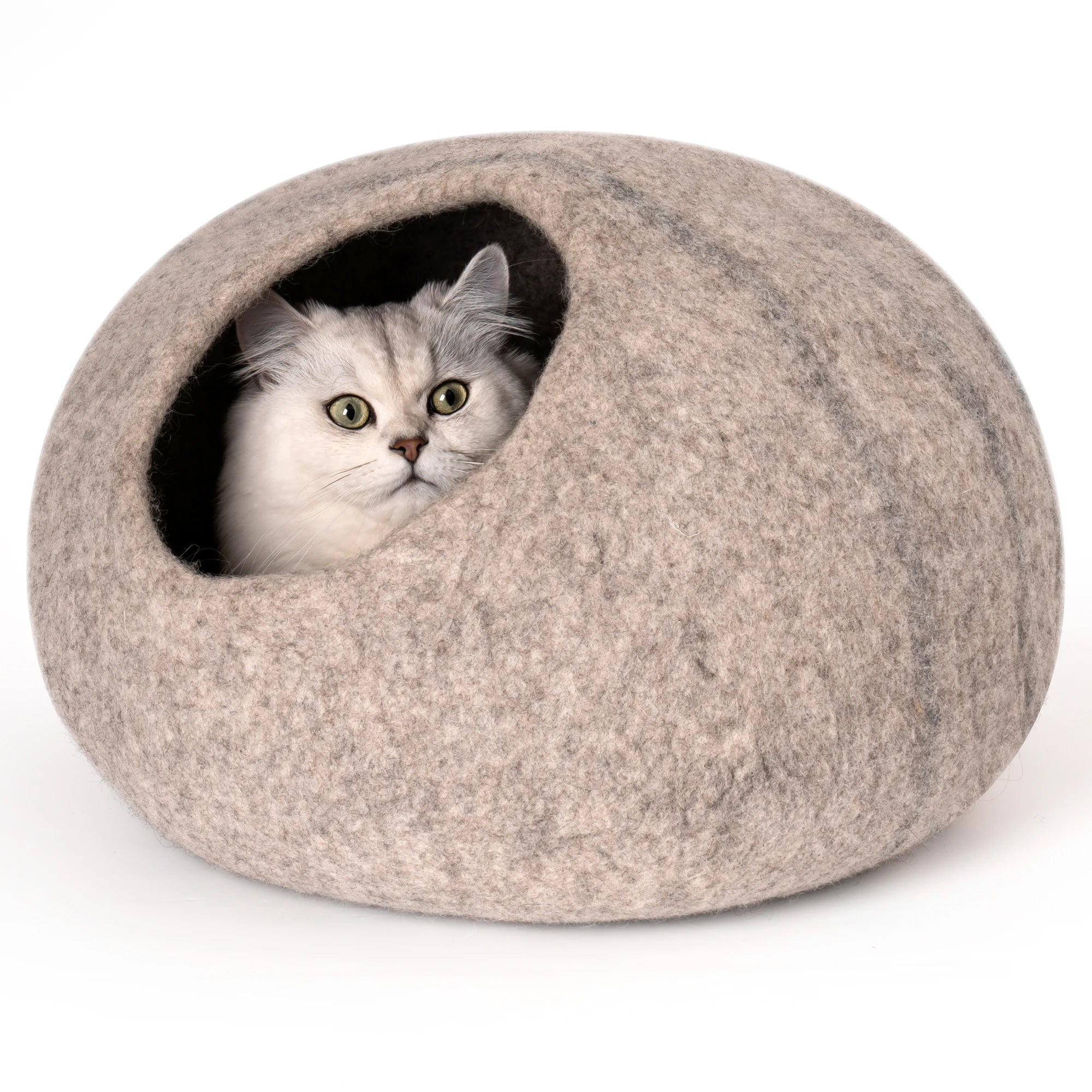 Hand Made 100% Merino Wool Cat Cave Bed