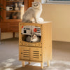 Wooden Cat House Decor